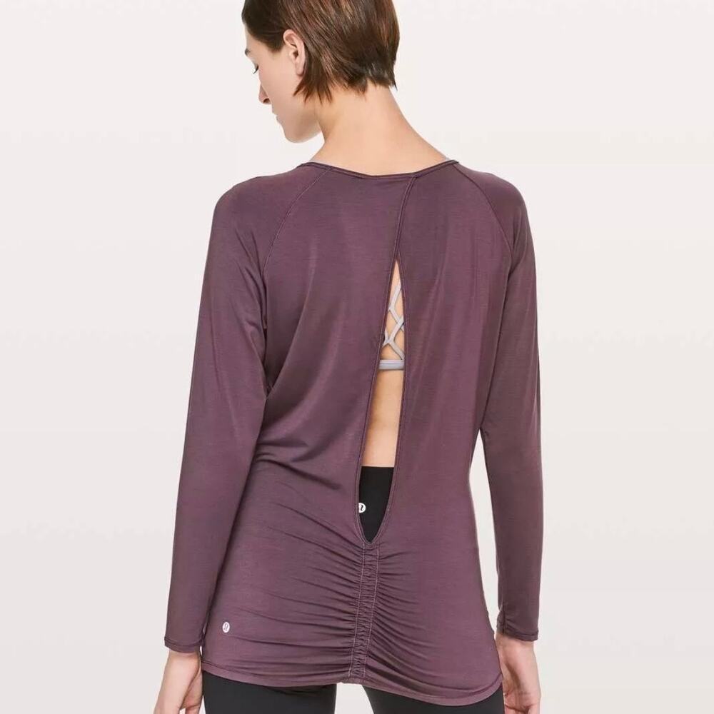 Lululemon Deep Stretch Long Sleeve Cinch Open Back Arctic Plum